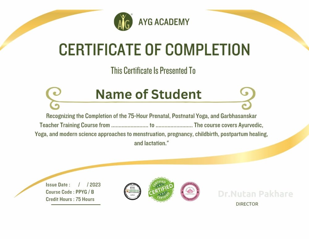 prenatal postnatal yoga garbhasanskar ttc certificate