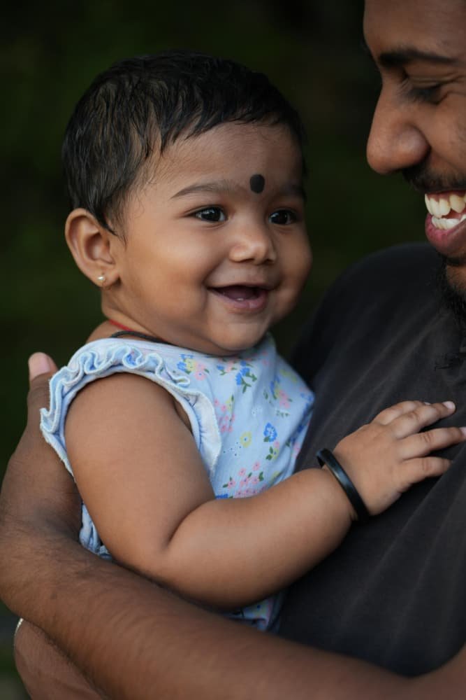 Happy father and daughter